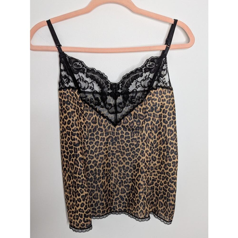 Vintage Leopard Print Lace Trim Cami